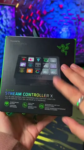 A little ASMR moment for you while I Unbox and set up my new @razer Stream Controller X! This new controller is amazing for any streamer or content creator out there! With this single hub, you can control your stream or access key programs with its 15 programmable LCD buttons! Making it super efficient for multitasking, swapping between programs and helps to organize your  or daily work flows! Im so excited for this! Thank you razer! #razer #razergaming #razerstreamer #gaming #streamcontrollerx #techtok #pcgaming #streamer #streamertips #contentcreator  
