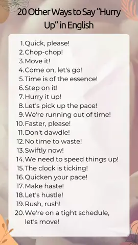 #hurryup #in #English #learnenglishdaily #fypシ #fyppppppppppppppppppppppp #explorepage #foryou #learning #tiktoktrending #learningenglish #learningontiktok 