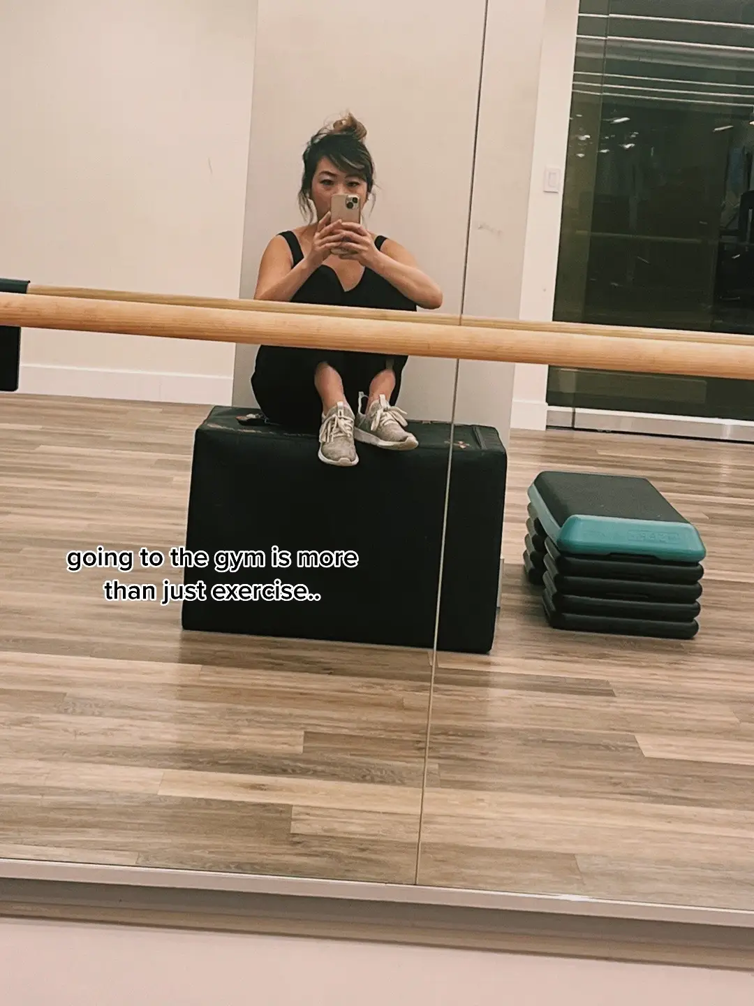Turns out the weights were lifting me. 🖤💪 #GymTok #mindset #growth #SelfImprovement #personaldevelopment #growthmindset 