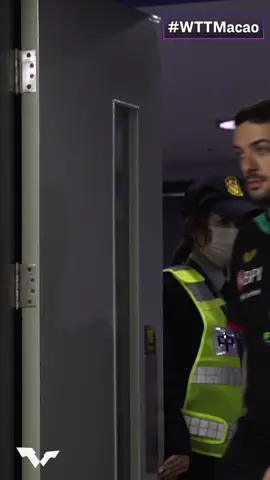 Marcos Freitas is getting ready to take on Liang Jingkun here at #WTTMacao 💪  Tune in to their match - coming up next LIVE at YouTube.com/WTTGlobal and worldtabletennis.com/livevideo 🎥  #WTTChampions