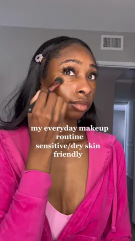 pretty in PINK 💖 my everyday makeup routine ( my skin type is extreamly sensitive and dry ) these items never irritate me. #MakeupRoutine #makeup #beauty #blackgirlmakeup #theyheartnajah  #blackgirltiktok #foryou 