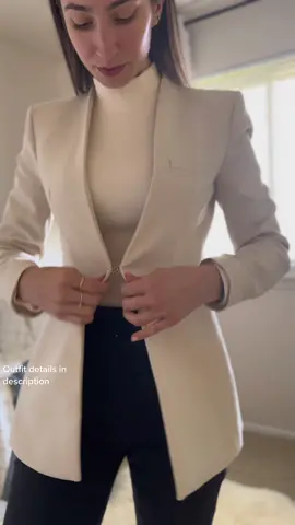 Headed into the office today to meet with our CHRO. I needed an outfit to show professionalism as well as staying chic! I opted for a monochromatic look on top, zara blazer, and Zara mock neck tank and kept it classy with black Zara slacks. Paired it with my favorite Calvin Klein black pumps! Outfit of the day! OOTD. Work outfits ##workfit##classystylethis is a classic style. 