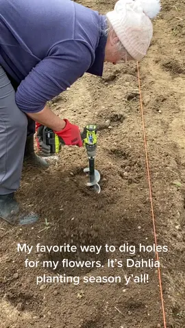 My auger bit on my Ryobi makes short work of the thousands of holes i dig every spring. #Ryobi #dahliaplanting 