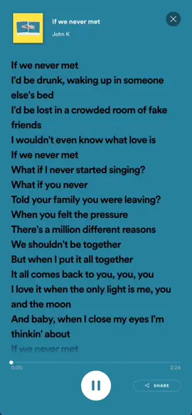 If We Never Met - John K #ifwenevermet #johnk #trending #trendingsong  #popular #popularsong #foryou #lyrics #lyricsvideo  #CapCut #music #fypシ #fyp