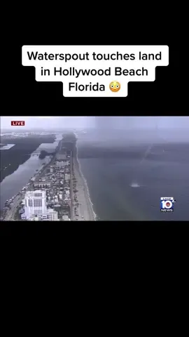 Video from @local10news Sky 10 shows a waterspout touching land and turning into a brief tornado today in Hollywood Beach, Florida! It knocked someone over and threw some things around before going away. Crazy! More on IG - livinmiami305  #hollywoodbeach #hollywoodbeachflorida #hollywoodbeachfl 