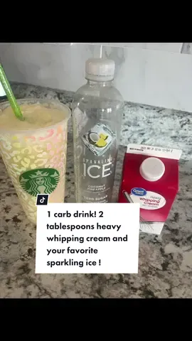 1 carb drink! 2 tablespoons heavy whipping cream and your favorite sparkling ice ! #sparklingice #icedrink #drink #lowcarb#water #Recipe #ice #fbdinnerclub