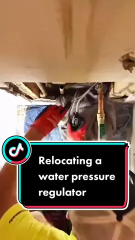 Relocating a PRV valve 💦 The builder conveniently place the water pressure regulator behind the water heater #plumber #plumbing #fyp 