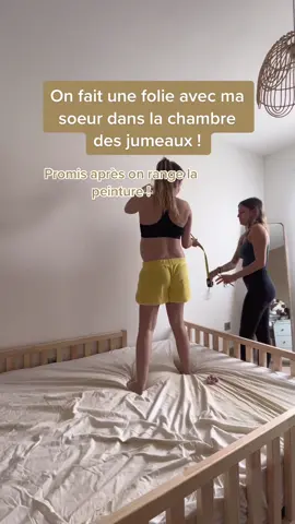 Je trouve qu’on s’est bien debrouillées !!!  Ca vous plait ??? 🐑😍 #fyp #twins #room #pregnant 