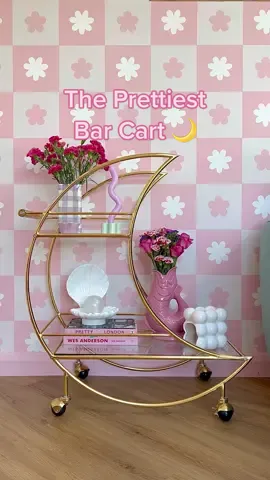 The prettiest bar cart I ever did see 🌙🥹 #barcart #homeinspo #livingroom #pink #interiordesign #interior 
