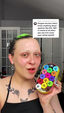 Replying to @rootedsnail Testing if water activated eyeliner creases if you put them all over the eyelid #makeupamurder #toxicwasteliner #liner #tutorial #howto #makeup 