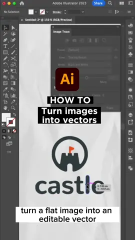 Image Trace tool in Adobe Illustrator 🎨🖌️  #AdobeIllustrator #ImageTrace #GraphicDesign #VectorArt 