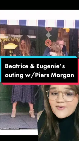 #PrincessBeatrice was photographed embracing #PiersMorgan on a weekend outing with #PrincessEugenie 👀☕️ let’s discuss. #royaltea #royalfamily #harryandmeghan #meghanmarkle #royals #britishroyalfamily 