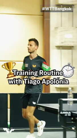 Tiago Apolonia's getting in the zone before his #WTTBangkok encounter in just 20 mins 🔥