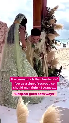 Breaking the tradition, groom bends down to touch the bride’s feet and it’s wholesome for all the right reasons!  Touching feet shouldn’t be a one-sided gesture right? After-all both deserve equal respect!  #defyingtheodds #indiantraditions #equals #genderequality #respectforall #breakingthestereotype #asianweddingmagazine  Post inspired by @hauterrfly