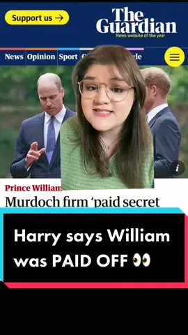 🚨 The latest revelation in #PrinceHarry’s privacy lawsuit alleges that #PrinceWilliam took a settlement from a Murdoch owned news group ☕️👀 #royals #royaltea #royalfamily #harryandmeghan #meghanmarkle #britishroyals 