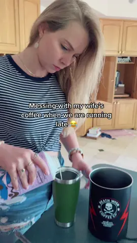 I may think she would be okay without coffee… but really its me who wouldnt be okay 😂 #fyp #couplegoals #prank #funny #reaction 