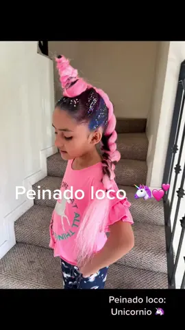 Tutorial peinado loco 🦄 #semanadelniño #peinadoloco #tutorialpeinadoloco #tutorialpeinadounicornio #trenzafalsa #parati #fyp