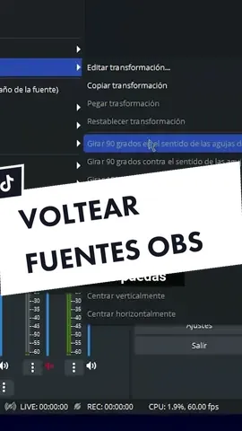 Respuesta a @un_random_de_t1k_t0k ¿cómo voltear fuentes en obs? #obs #tutorial #twitch #youtube #fuentes #tiktok #stream #twitchtips #fyp 
