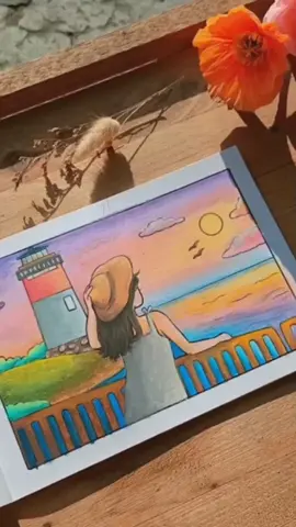 warnain hikobo lagiiii 😍🎨🖍️ #art #draw #coloring #artistsoftiktok #coloringbook #sunset #beach 