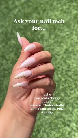 a lil nail inspo for your day  #nails #nailcolor #nailinspo #gelxnails #bubblebath #gold #fyp #fy #foryou 