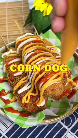 CORN DOG 🧀🔽 RESEP🔽 Makan corn dog itu seru banget kejunya lumer lumer😂 CORN DOG BAHAN: SOSIS BESAR KEJU MOZZARELLA  TEPUNG PANIR TUSUK SATE (gua pake 2 di-double) Adonan: 290 Gr tepung serba guna/protein sedang 250 ml susu 1 butir telur 40 Gr gula pasir 1/2 Sdt garam 1 Sdt baking powder