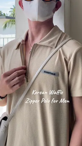 Let’s make a fit with this Korean Waffle Zipper Polo #kiedoc #koreanstylefashion #koreanstyleoutfit #outfitformen #tiktokfinds #TikTokFashion #wafflepoloshirt #tiktokfinds 