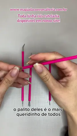 Linha Isis Cutelaria #sonamagiadacoresmalteria #magiadacoresmalteria #isiscutelaria #palitodeunha #espatuladeunha #inox @