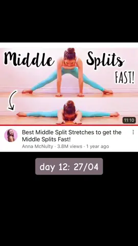 progress is getting a bit slow 😢 #workoutswithbella #annamcnulty #annamcnultychallenge #annamcnultystretchchallenge #annamcnultyflexibilty #middlesplits #splits #middlesplitsstretch #middlesplitschallenge #flexible #flexibilitychallenge #stretching #stretchroutine 