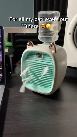 Found the cutest mini fan EVER 🐱❄️ #portablefan #cats #catsoftiktok #catowner #Summer #miniAC 