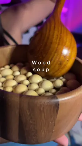I need a smaller spoon 😂 #asmr #wood #woodsoup #bowl #soup #relaxing 