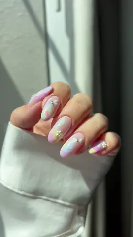 🕊️✨🌈☁️🌼 Another cute nail set created while on the road. What can I say, I love getting my nails done 🤭 All colors are from: @gelcare   For 15% off use code: AISTE Colors: Rose BB Cream | Blooming Gel | Kawaii Blue | Polly Pink | Art Deco | Oat | Butter | Water Lily | Taro Tea Stickers are linked on my amaz0n #nails #nailart #springnails #bloominggel 