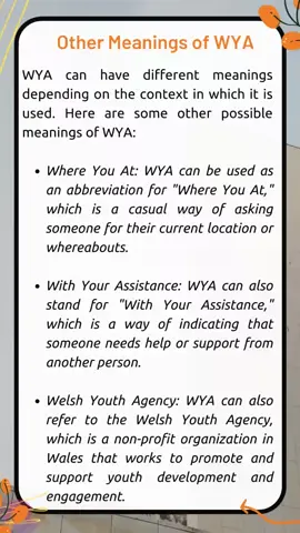 Other Meaning of #WYA #English #learningisfun #fyp #foryou #fyppppppppppppppppppppppp #cupcut #expore #englishtips #fypシ @Welcome To English 