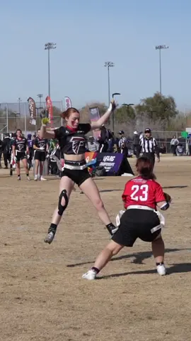 @Lauren with the safety at @nflflag championships in Vegas. @texasfuryflag #flagfootball #safety #redheadedrusher #femalesinflag #fyp 