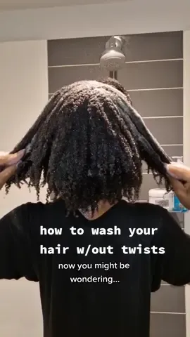 how to wash your hair without twists: smoothing your hair down/ together with water is the trick besties.  natural hair is not hard to look after, keep learning the best techniques and practises for your hair 💗 #washdaytips #washdaytipsandtricks #naturalhairwashday #naturalhairwashroutine #type4hair 