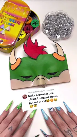 Replying to @loloemily7 Bowsers in love 😫 #makeupamurder #bowser #princesspeach #mario #creativemakeup #toxicwasteliner #Eyeliner #liner #altmakeup #jackblack 