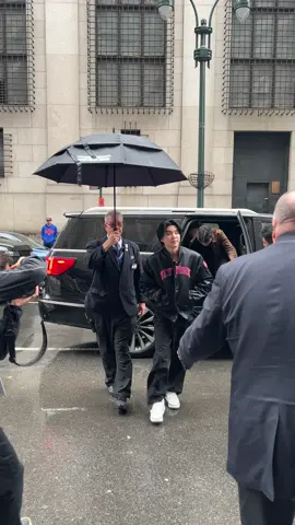 Suga of BTS @bts_official_bighit arrives at the Garden for game 1 of the New York Knicks and Miami Heat! 🏀 #RepublikaNgNBA #Suga #SugaxNBA #BTS #BTSArmy #foryoupage