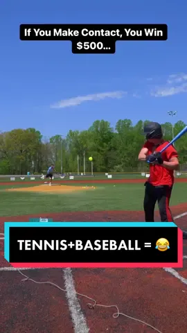 Could you hit a tennis ball with a baseball bat? 🤔  #tennis #baseball #funny 