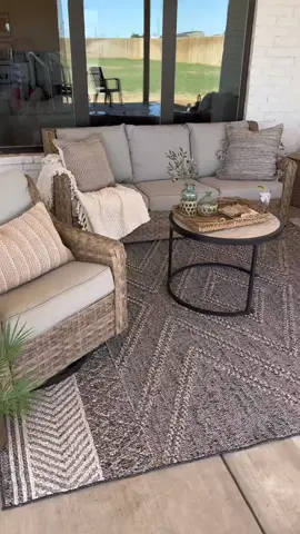 In my summertime era☀️ #fyp #hometok #hometiktok #patioszn #summerera #summertime #rug #foryou #patiofurniture #cozyhome 