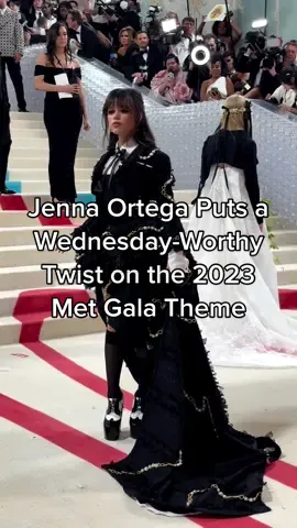 #Wednesday stans… this one is for you. #JennaOrtega arrived in a goth-inflected look for tonight’s #MetGala red carpet. 