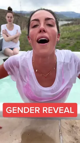 When she finds out the GENDER! #babyshower #babyreveal #bikini #wetgirls #viral 