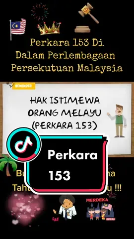 Perkara 153 - Kedudukan Istimewa Orang Melayu, Pribumi Sabah & Sarawak di Dalam Perlembagaan Persekutuan Malaysia #perkara153perlembagaan #melayu #istananegara #agongkita #orangaslimalaysia #pribumi #malaysia #fyp 