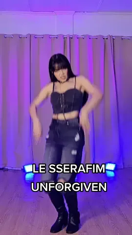 MIRRORED dance cover of #UNFORGIVEN 🖤😈  #LE_SSERAFIM #kpop #fyp 