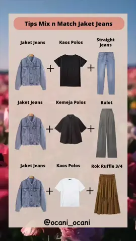 Inspirasi mix n match jaket jeans #jacketjeans #jaketjeanswanita #jaketjeanscewek #jaketjeansoversize #ootdjaketjeans #fashionjacket #tipsfashion #tipsforgirls #fyp #foryou #foryoupage 