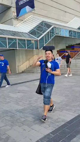 @Long Chung doing his famous speaker spin on his head. #bluejays 