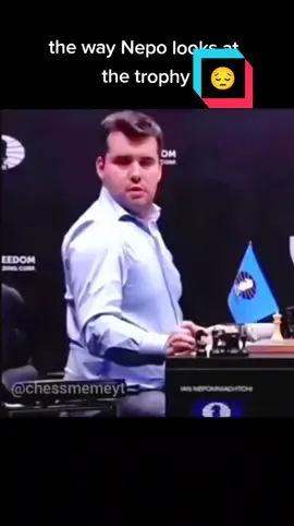 The way Nepo looks at the trophy😔 #chess #worldchesschampionship #iannepomniachtchi #wcc #fyp #magnuscarlsen 