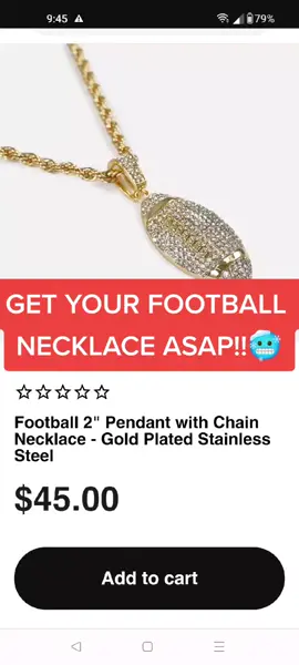 🏈 Gold Chain Necklace!!!👍🥶🏈#football #footballtiktok #goldchain #sleefs 