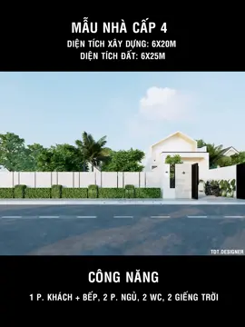 MẪU NHÀ CẤP 4 ĐƠN GIẢN HIỆN ĐẠI 6MX20M (diện tích đất 6x25) #NHACAP4 #6X25 #xuhuong #thinhhanh #nhadep #kontum #6x20m #xaydung #duytankontum