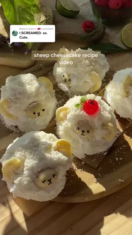 Replying to @wemo | 🇹🇳 sheep cheesecake recipe video 💛🤺 we got the inspo from patisserie swallowtail! #cheesecake #FoodTok #cutefood #sheepfood #pinterestfood 