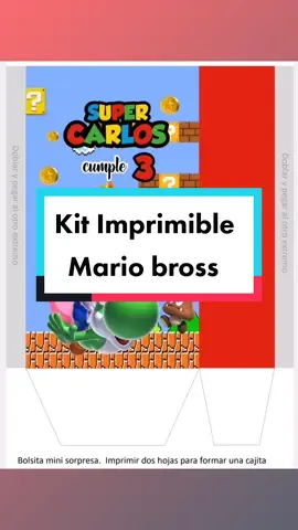 Moldes de cajitas para fiestas infantiles Mario bross #kitsimprimibles #cajitasdulceras #cajitasparadulces #cajitasdecorativas #imprimiblespersonalizados 