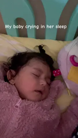 My baby was crying in her sleep. I sat beside her the whole time and comforted her. For very young babies, crying is their main form of communication. It makes sense, then, that babies cry often and might also cry in their sleep. As long as a baby does not have additional concerning symptoms, such as other signs of illness or pain, this is developmentally normal, and not a sign that something is wrong.#baddream #bedtime #babiesoftiktok #MomsofTikTok #lookscutetho #aadhyashree❤️ #fyp #foryoupage #tiktok 